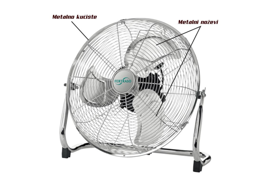 Podni metalni ventilator Fertraso 50 W / 30 cm